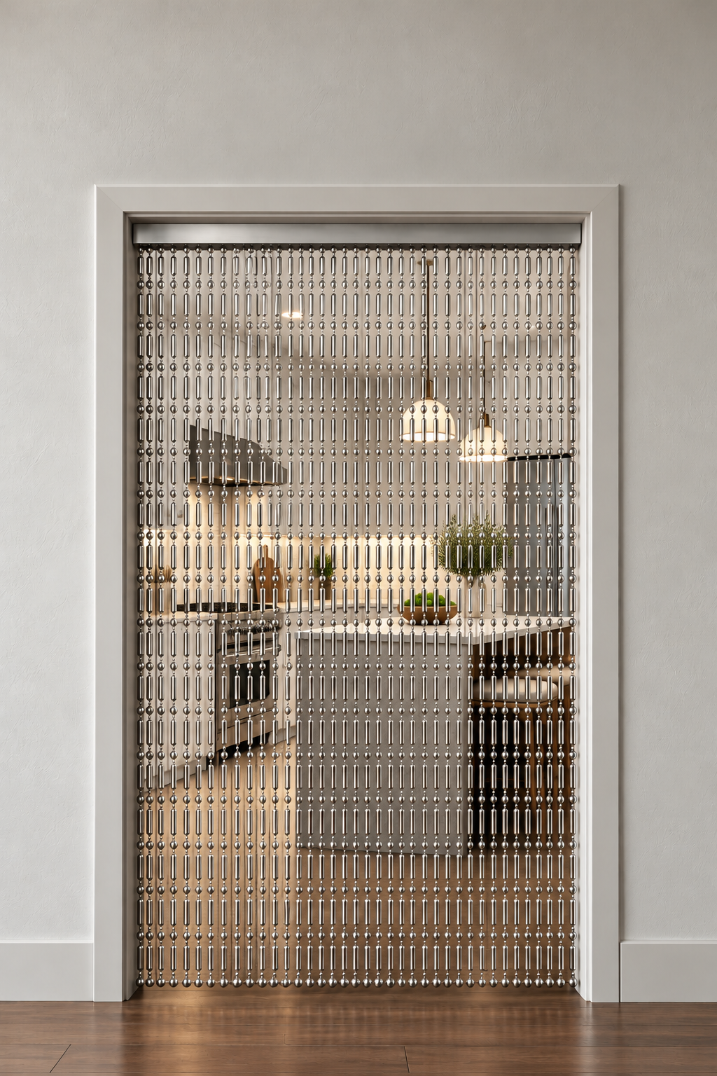 Metal Beaded Doorway Curtain | Ball-Bar Ball Chain
