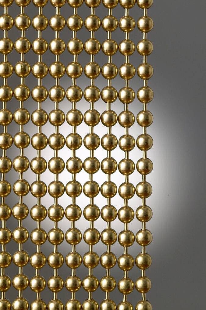 Brass Plated Steel Round metal ball chain hanging vertically