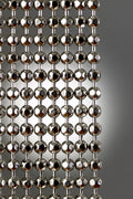 Nickel Plated or Aluminum or silver colored Faceted metal ball chain hanging vertically