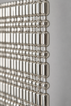 Nickel Plated or Aluminum or silver colored Ball-Bar metal ball chain hanging vertically